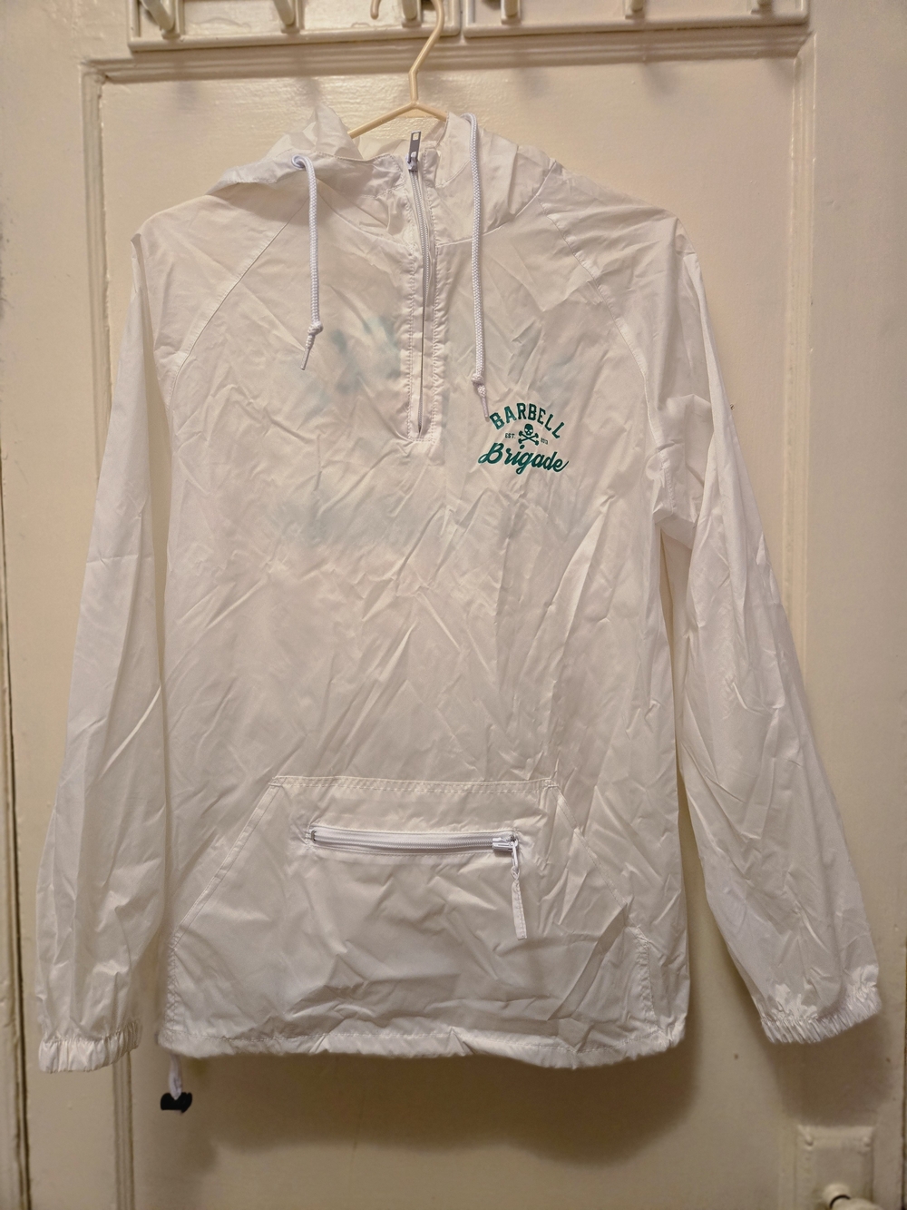 [3/$12] Barbell Brigade White Windbreaker Anorak